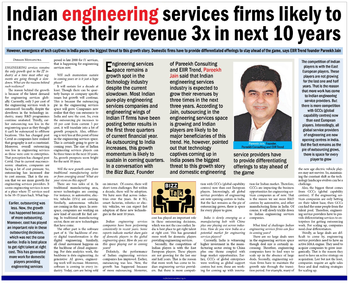 Indian engineering services revenue growth